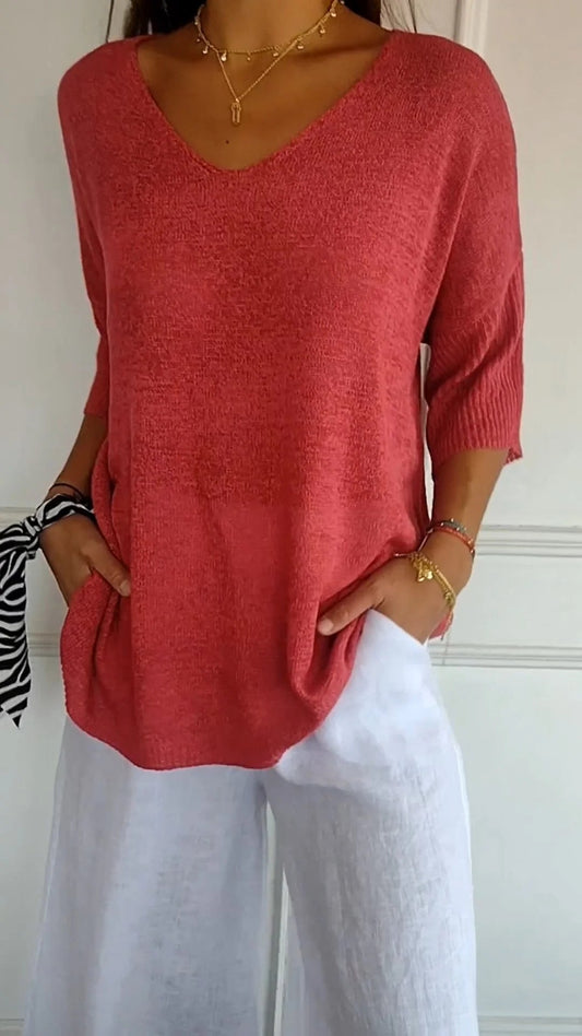 Lauren | Casual V-Neck Top