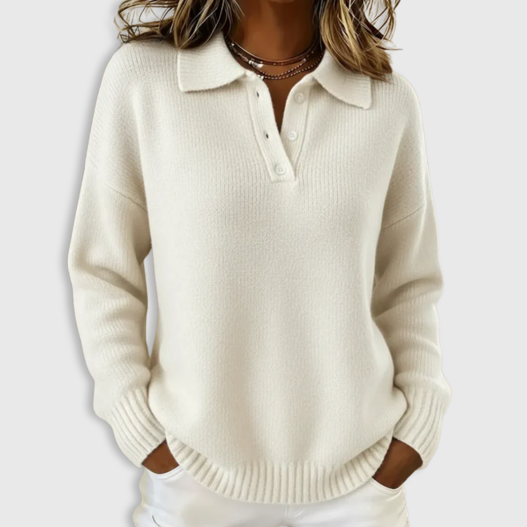 Nova | Soft Knit Polo Sweater