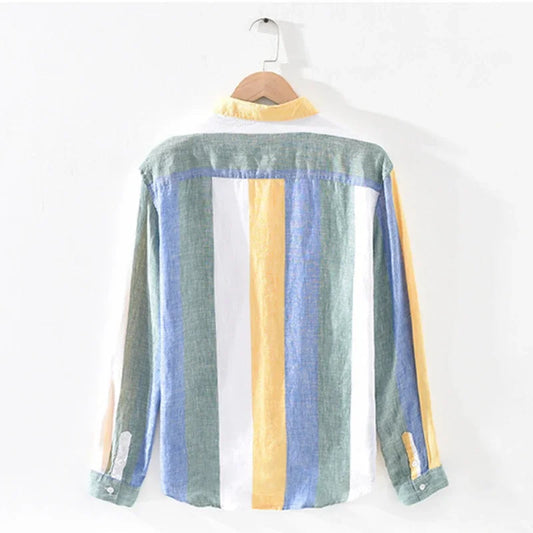 Patrick | Linen Blend Striped Shirt