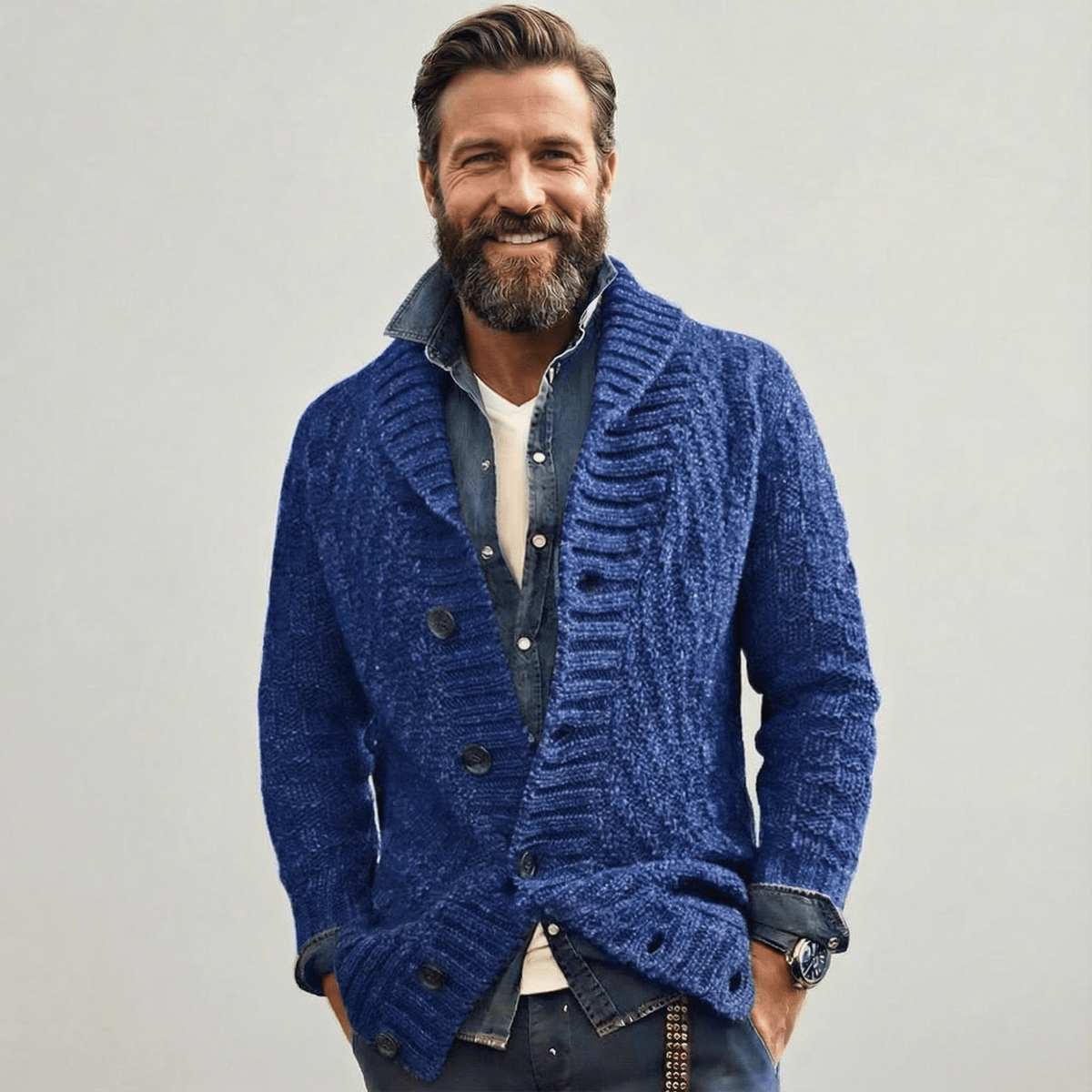 Sebastian | Vintage Lapel Knit Cardigan