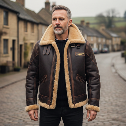 Andre | Classic Shearling Pilot Jacket