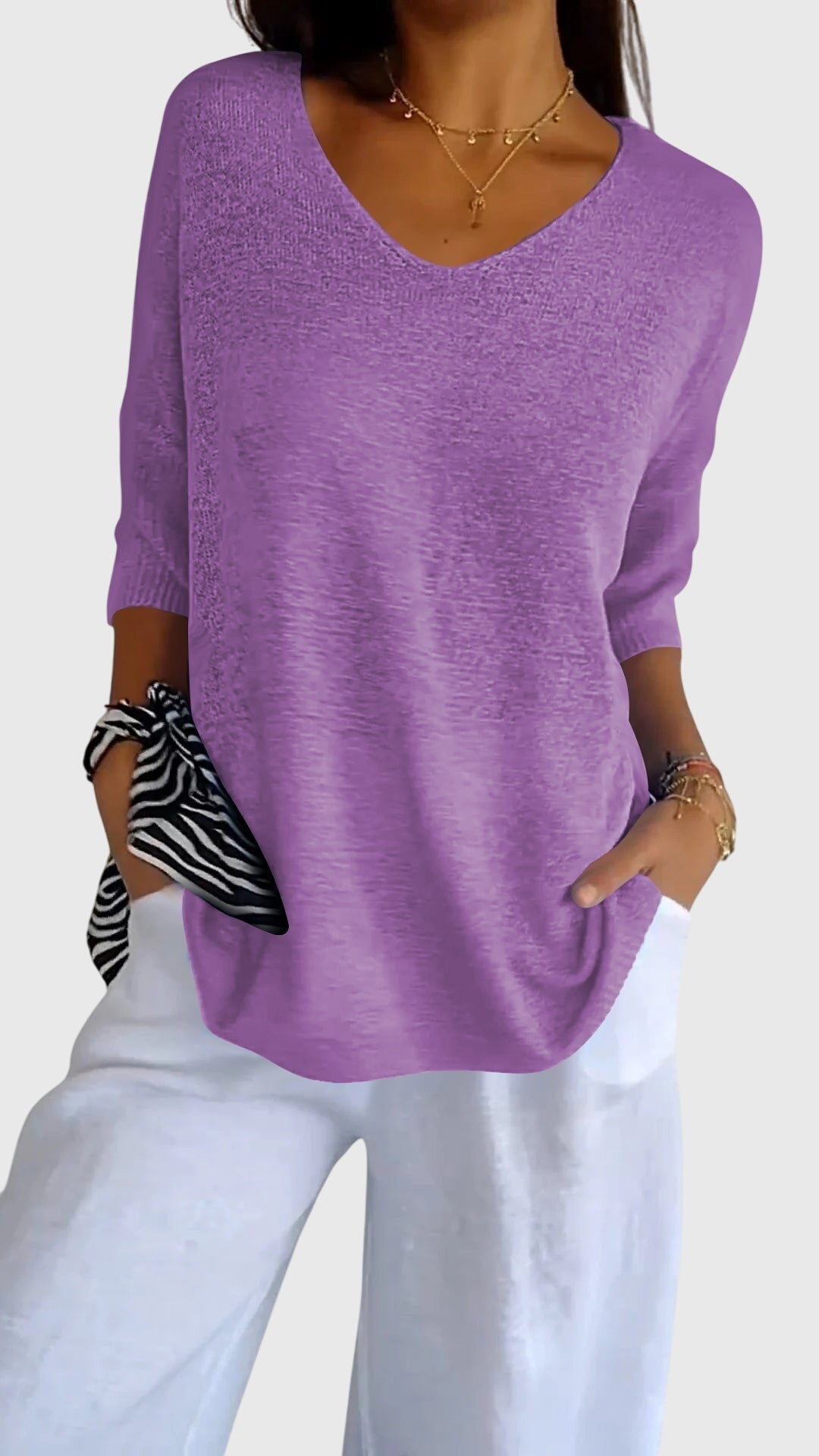 Cassandra | Elegant V-Neck Top