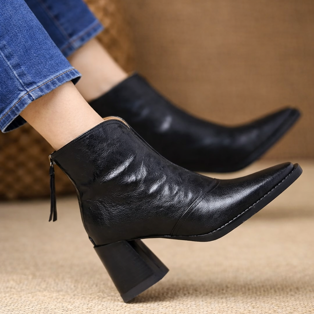Claudia | Elegant Mid-Heel Ankle Boots
