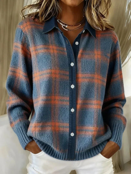 Denise | Plaid Knit Cardigan
