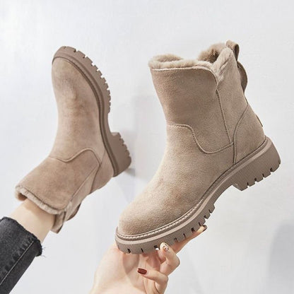FREYA | Women's Winter Boots – Faux Suede, Fleece-Lined, Lugged Sole