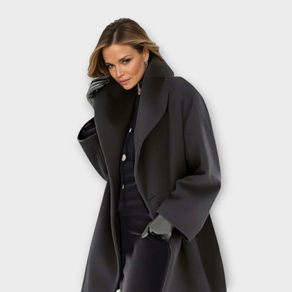 Jane | Women's Oversized Mid-Length Coat with Shawl Collar