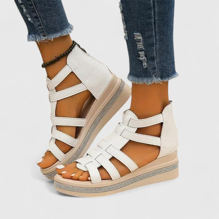 Kendall | Rhinestone Wedge Sandals
