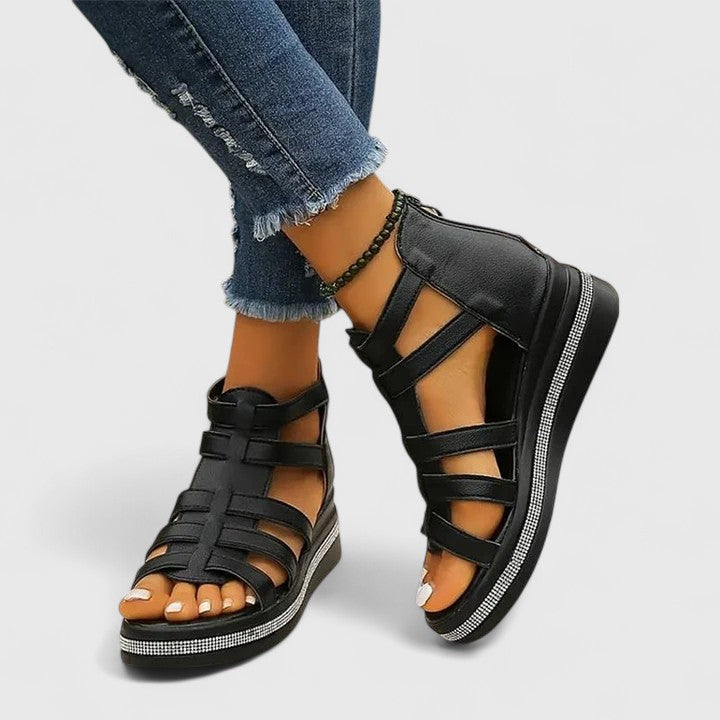 Kendall | Rhinestone Wedge Sandals