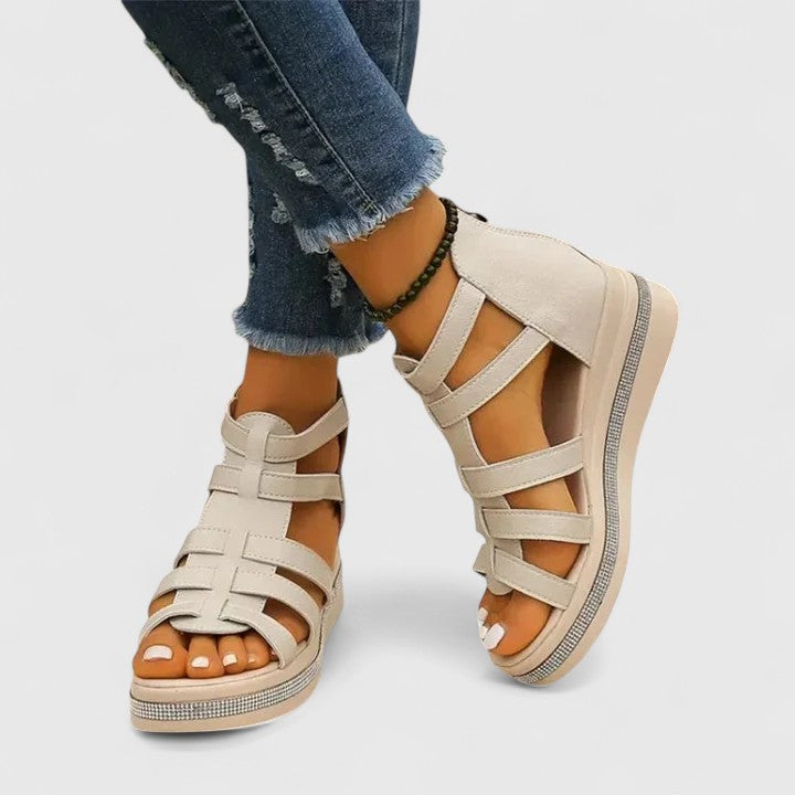 Kendall | Rhinestone Wedge Sandals