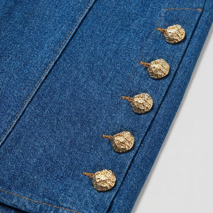Kendra Flare Pants | Mid-Wash Stretch Denim, Flared Leg