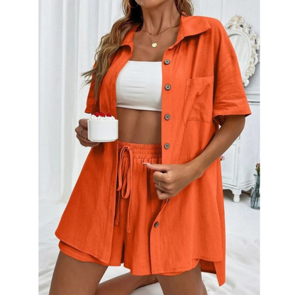 Kristine | Casual Summer  Button-Down Lounge Set
