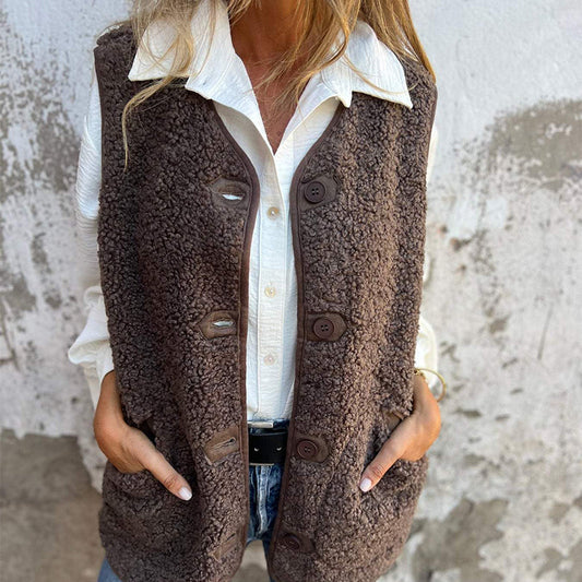 Lizzy | Women's Autumn Button-down Short Warm Vest