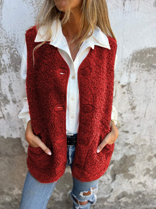 Lizzy | Women's Autumn Button-down Short Warm Vest