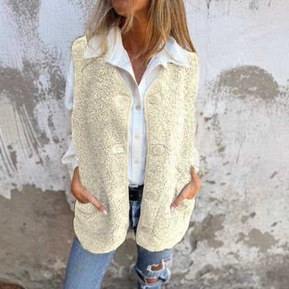 Lizzy | Women's Autumn Button-down Short Warm Vest