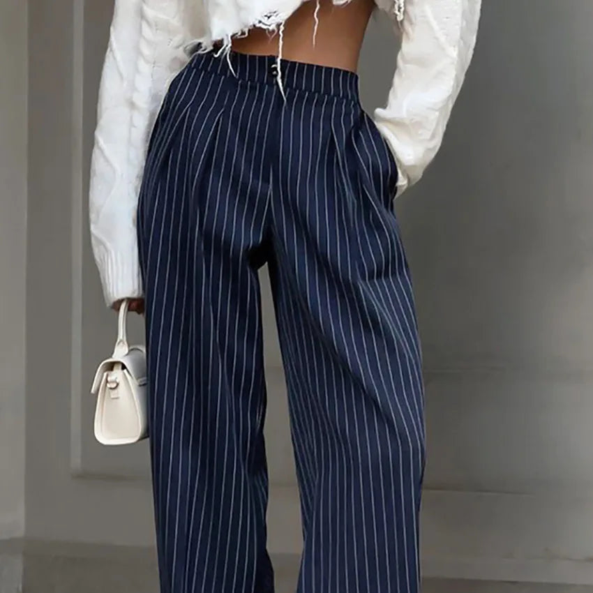Lola | Striped Fabric Pants