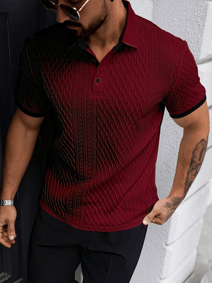 Nolan |  Long Sleeve Polo Shirt with Structured Collar and Button Front