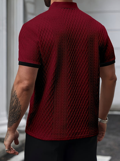 Nolan |  Long Sleeve Polo Shirt with Structured Collar and Button Front