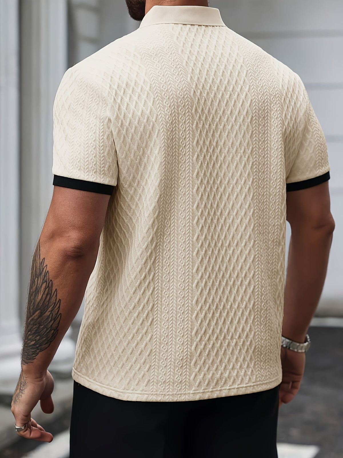 Nolan |  Long Sleeve Polo Shirt with Structured Collar and Button Front