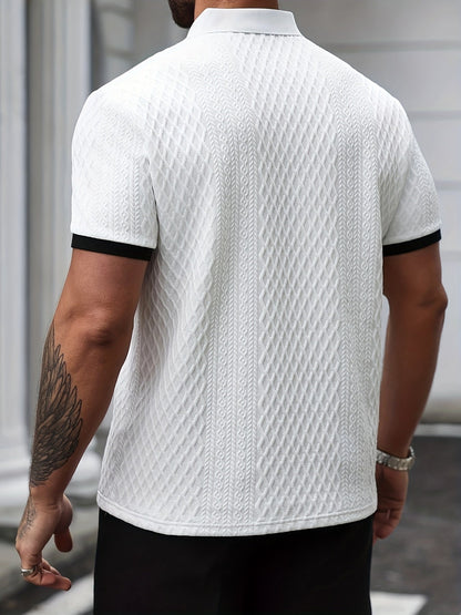 Nolan |  Long Sleeve Polo Shirt with Structured Collar and Button Front