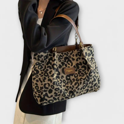 Olivia - Leopard Canvas Tote