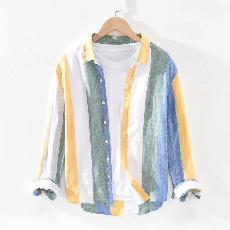 Patrick | Linen Blend Striped Shirt