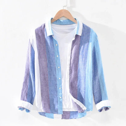 Patrick | Linen Blend Striped Shirt