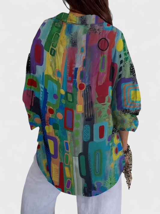 Rose | Elegant Geometric Pattern Blouse
