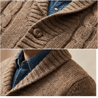 Sebastian | Vintage Lapel Knit Cardigan