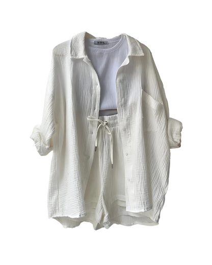Vera | Modern Button-Up Shorts Set