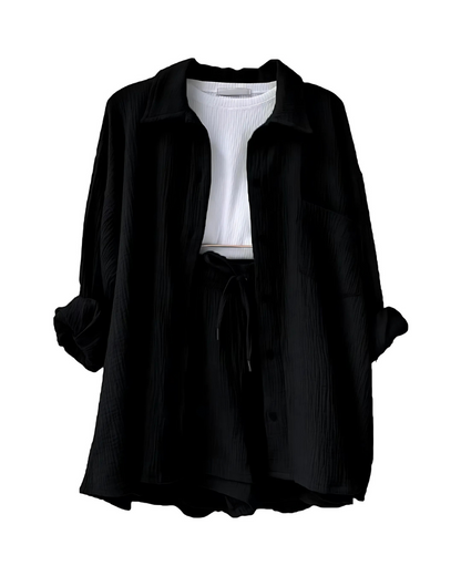 Vera | Modern Button-Up Shorts Set