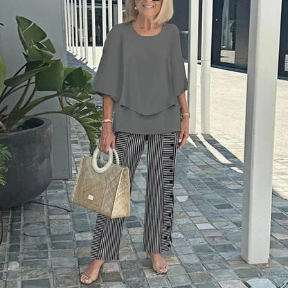 Wenda Effortless Two-Piece Set | Relaxed Top and Wide-Leg Trousers
