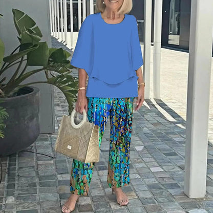 Wenda Effortless Two-Piece Set | Relaxed Top and Wide-Leg Trousers