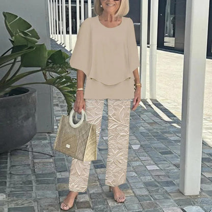 Wenda Effortless Two-Piece Set | Relaxed Top and Wide-Leg Trousers