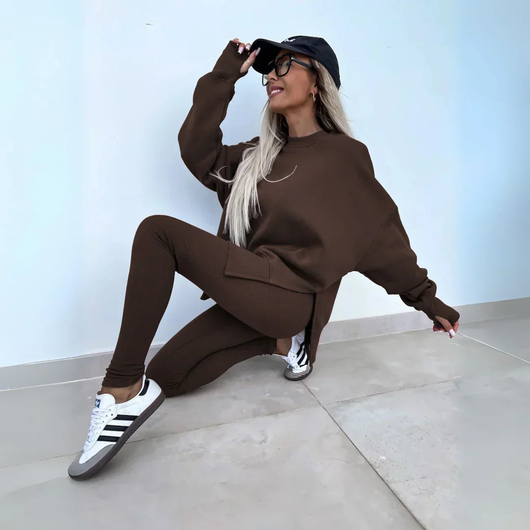 Yachi | Casual Long Sleeve Sweatshirt and Pants Set